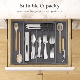 Silverware Drawer Organizer, Expandable Utensil Tray for Kitchen, BPA Free Flatware and Cutlery Holder